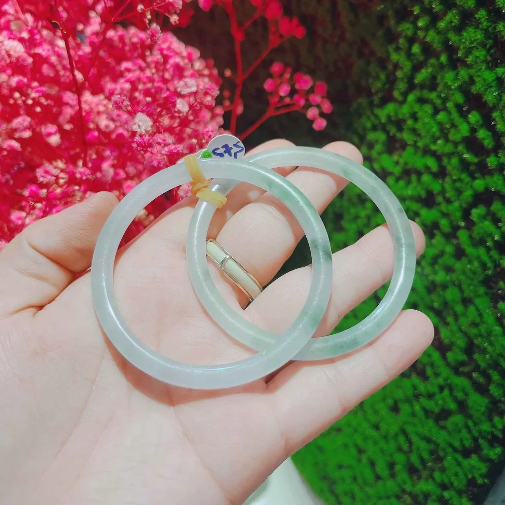 Alternative view of Vòng Tay Cặp Ngọc Cẩm Thạch Thiên Nhiên Vân Giao Động - Thắng Giang