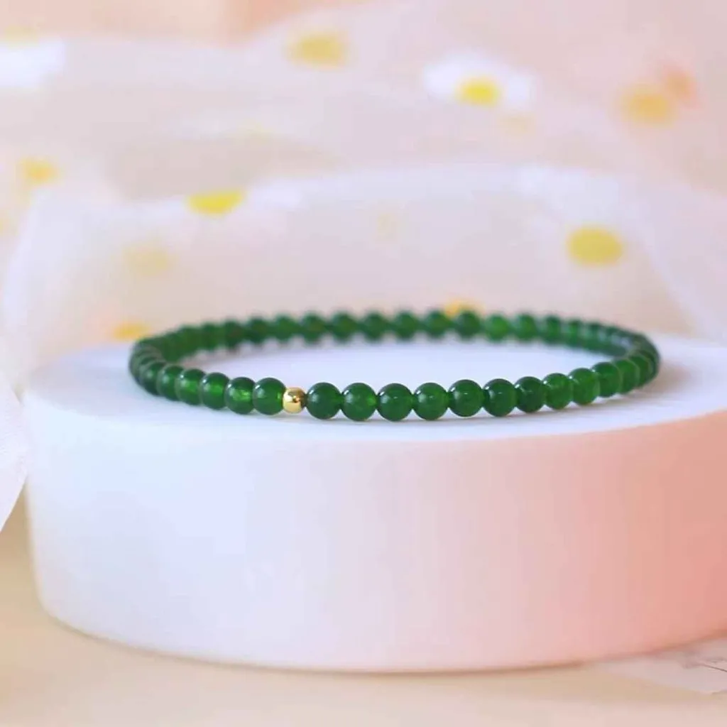 Vòng Tay Thạch Anh Màu Bích Kết Bi Bạc Ta Xi Vàng 24k 6 Ly - Thắng Giang