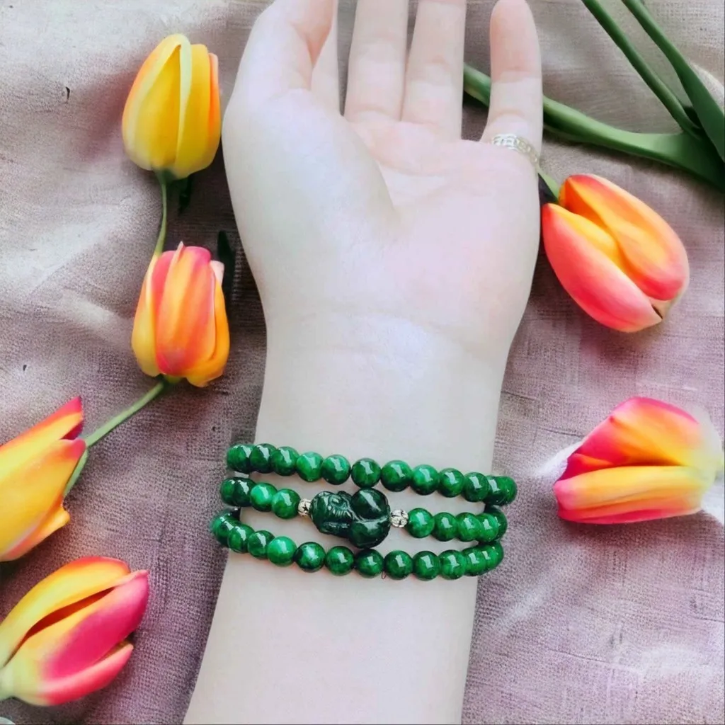 Vòng Tay Tì Hưu Ngọc Cẩm Thạch 6 Ly - Thắng Giang