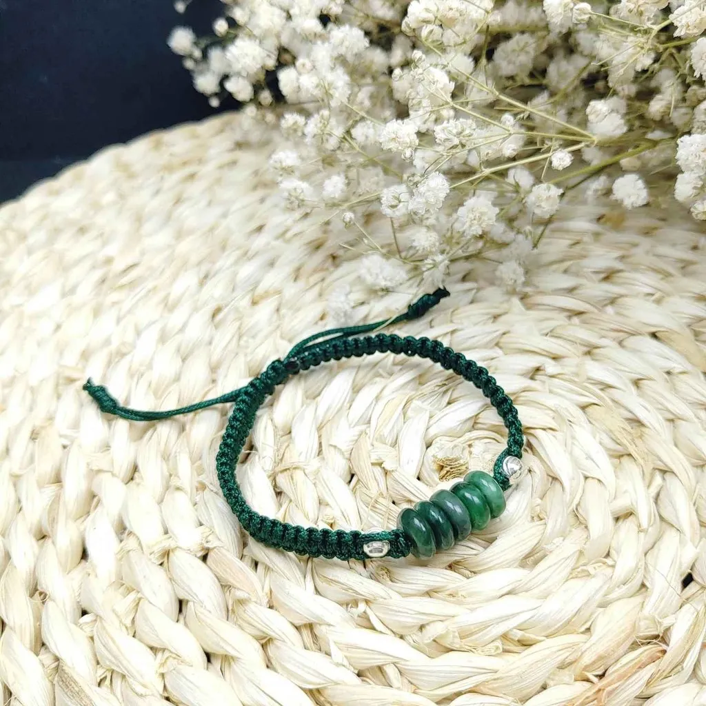Vòng Tay Ngũ Điếu Ngọc Cẩm Thạch Tết Bi Bạc Ta - Thắng Giang