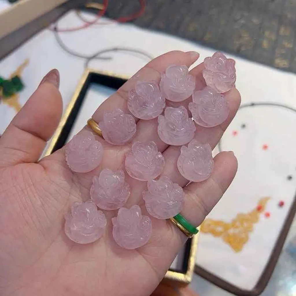 Mặt Hồ Ly Thạch Anh Hồng Thiên Nhiên - Thắng Giang