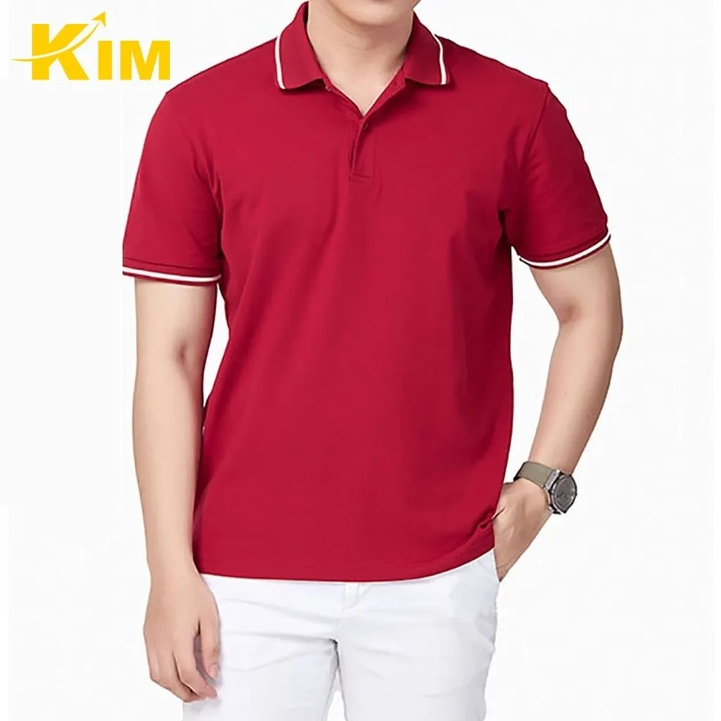 Áo Thun Nam Polo Phối Viền Cotton Mịn Mát - Kim