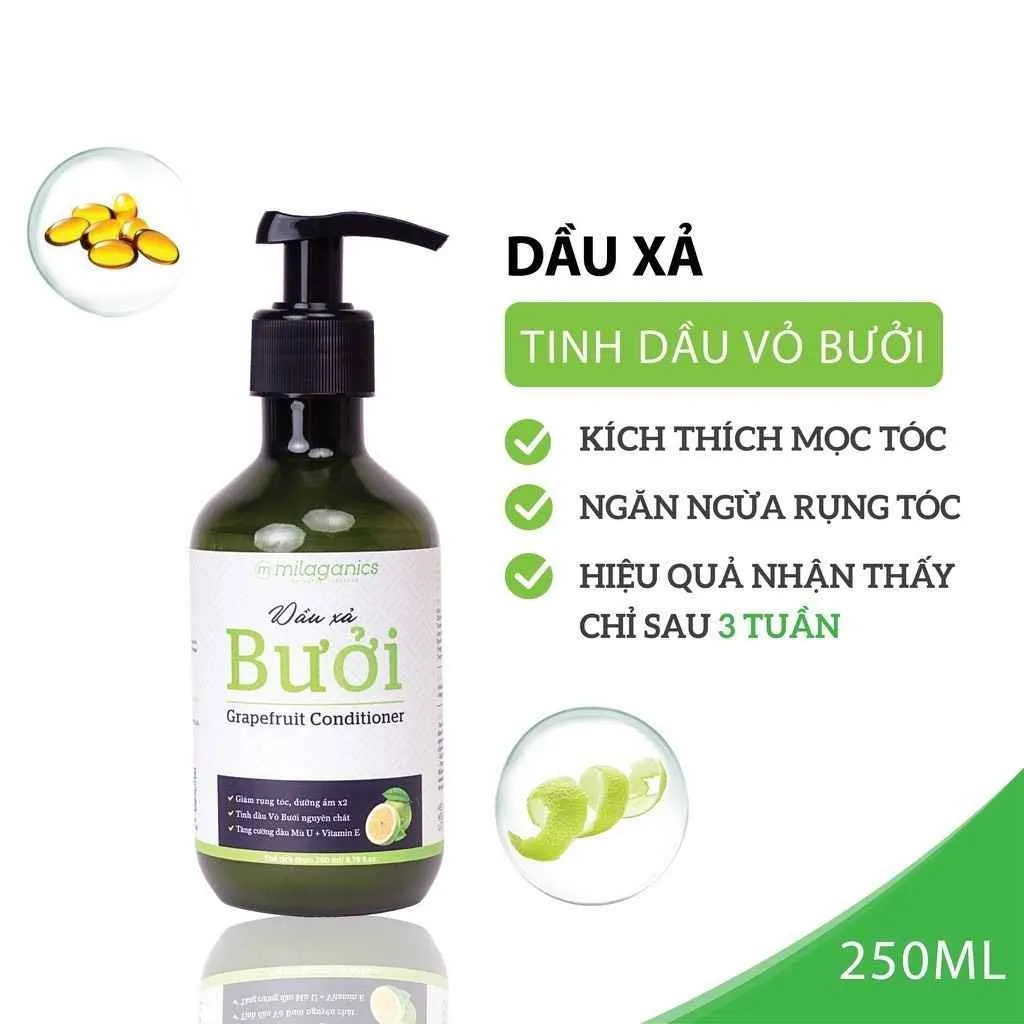 New Version Dầu Xả Bưởi Nuôi Dưỡng Tóc, Phục Hồi Tóc Hư Tổn 260ml - Milaganics
