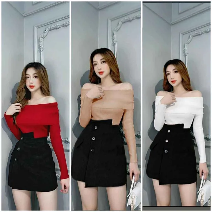 Áo Len Dài Tay Trễ Vai Cổ Thuyền Gợi Cảm - Diepchi Fashion