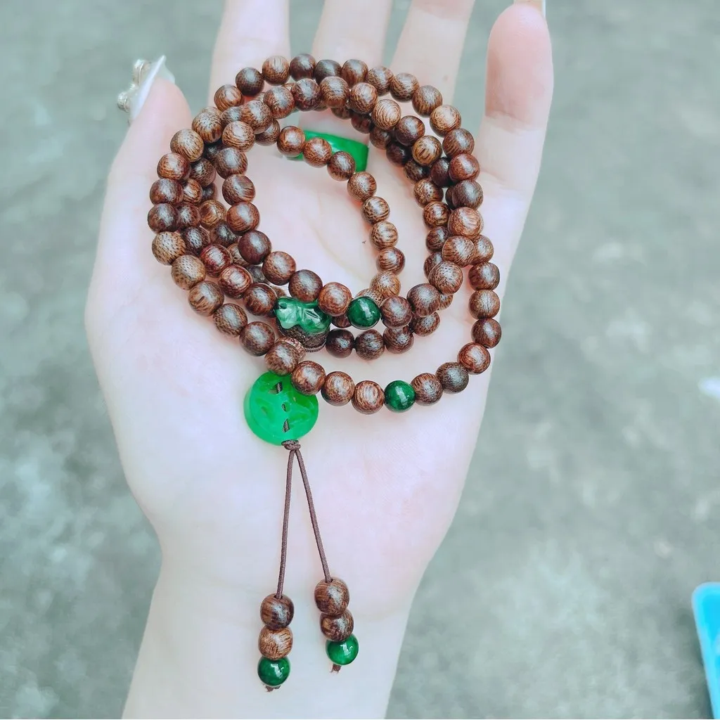 Vòng Tay Trầm Hương Tốc Phối Xu Kim Tiền & Túi Tiền Tài Lộc Ngọc Cẩm Thạch - Thắng Giang