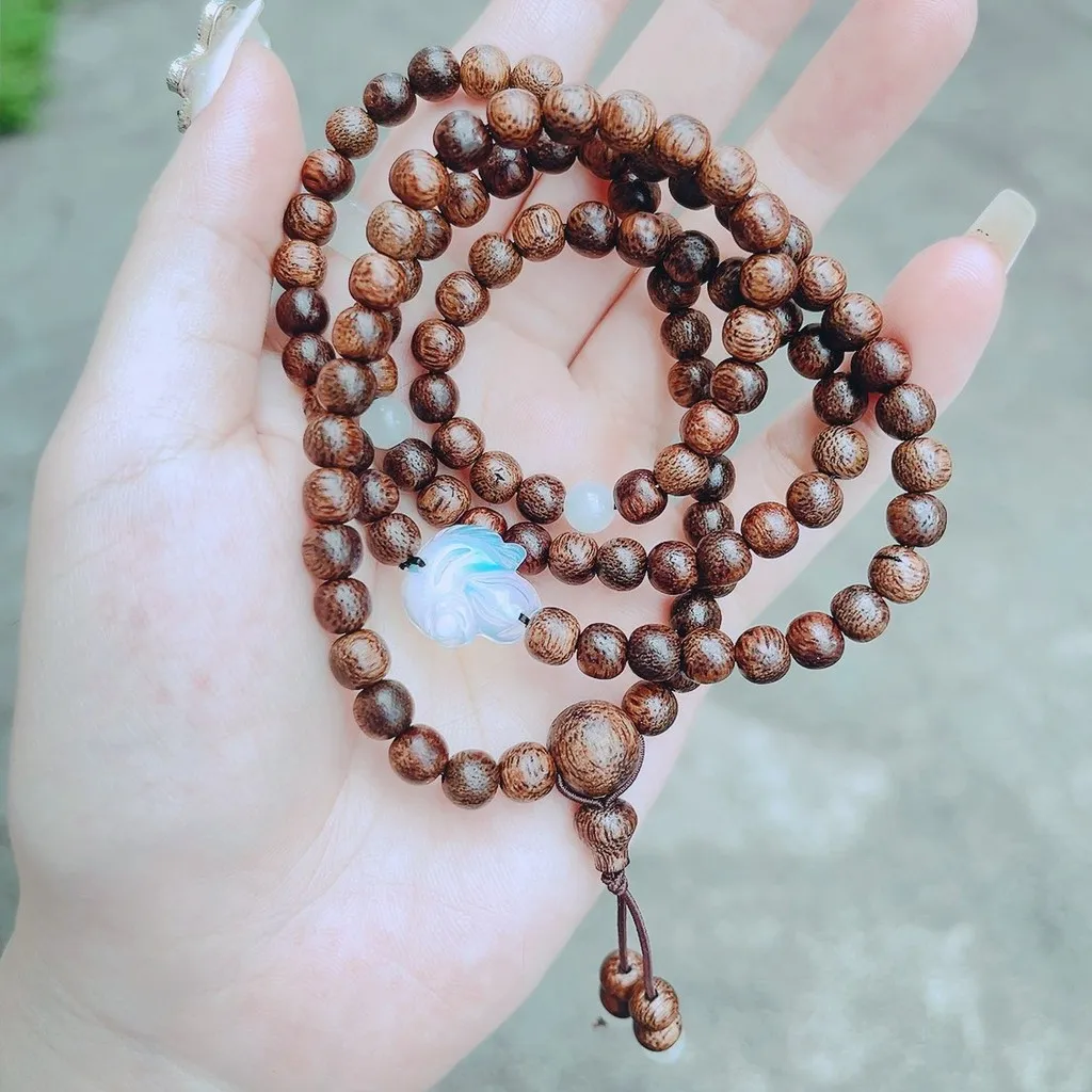 Vòng Tay Trầm Hương Tốc Phối Hồ Ly Đá Dạ Quang Thiên Nhiên - Thắng Giang