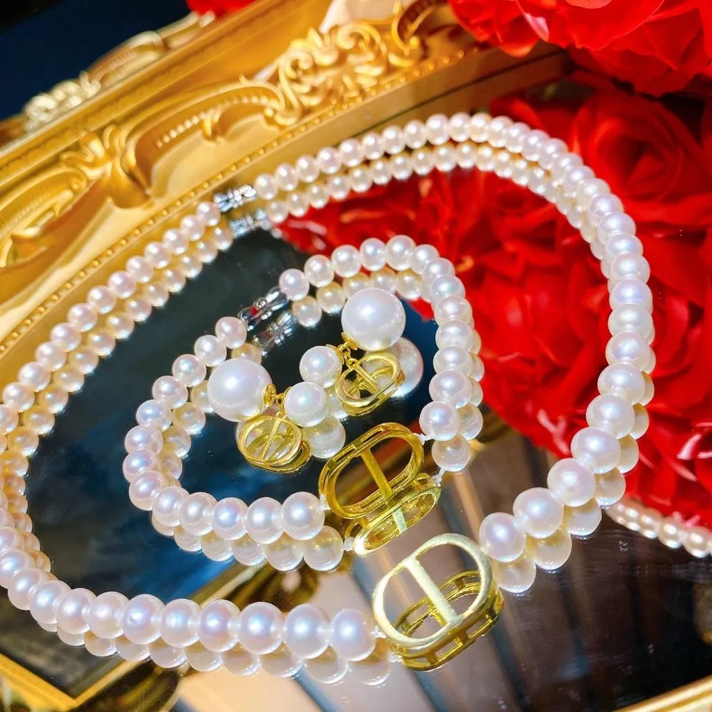 Bộ Trang Sức Ngọc Trai Nuôi Nước Ngọt Thiên Nhiên Khoá Cd Tặng Kèm Hộp Đựng Sang Trọng - Thắng Giang