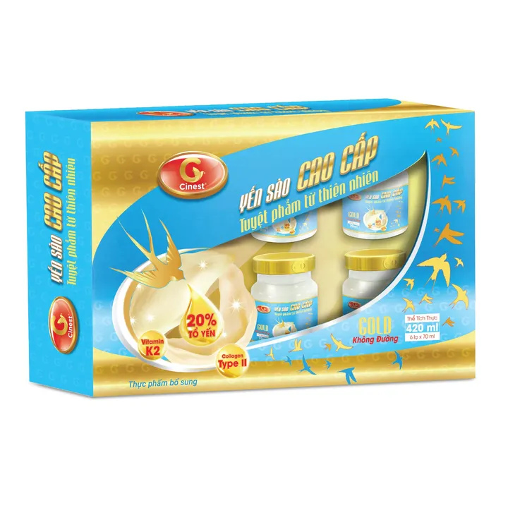 [hộp 6 Hũ] Yến Sào Cinest 20% Gold Không Đường 70ml - Franci