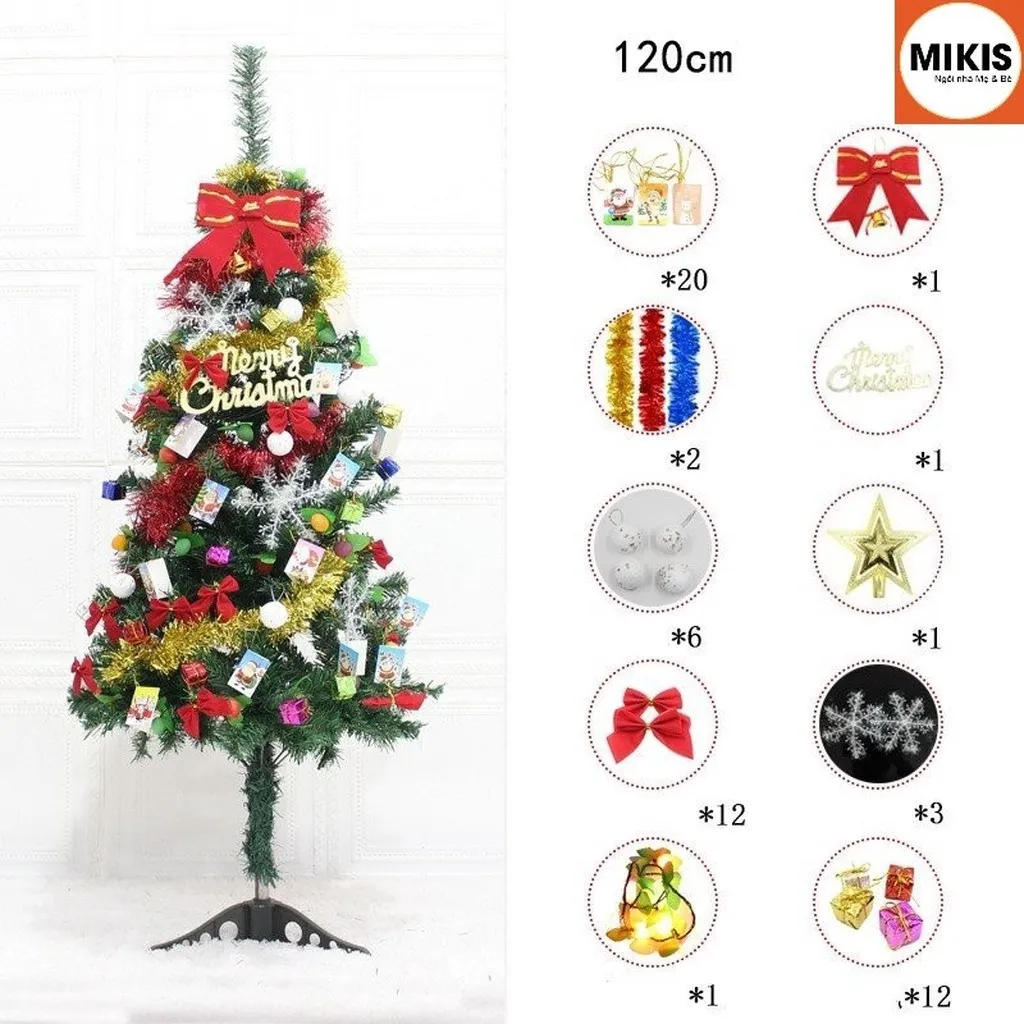 Alternative view of Cây Thông Noel Đầy Đủ Phụ Kiện 60 Và 120cm - Sương Mai