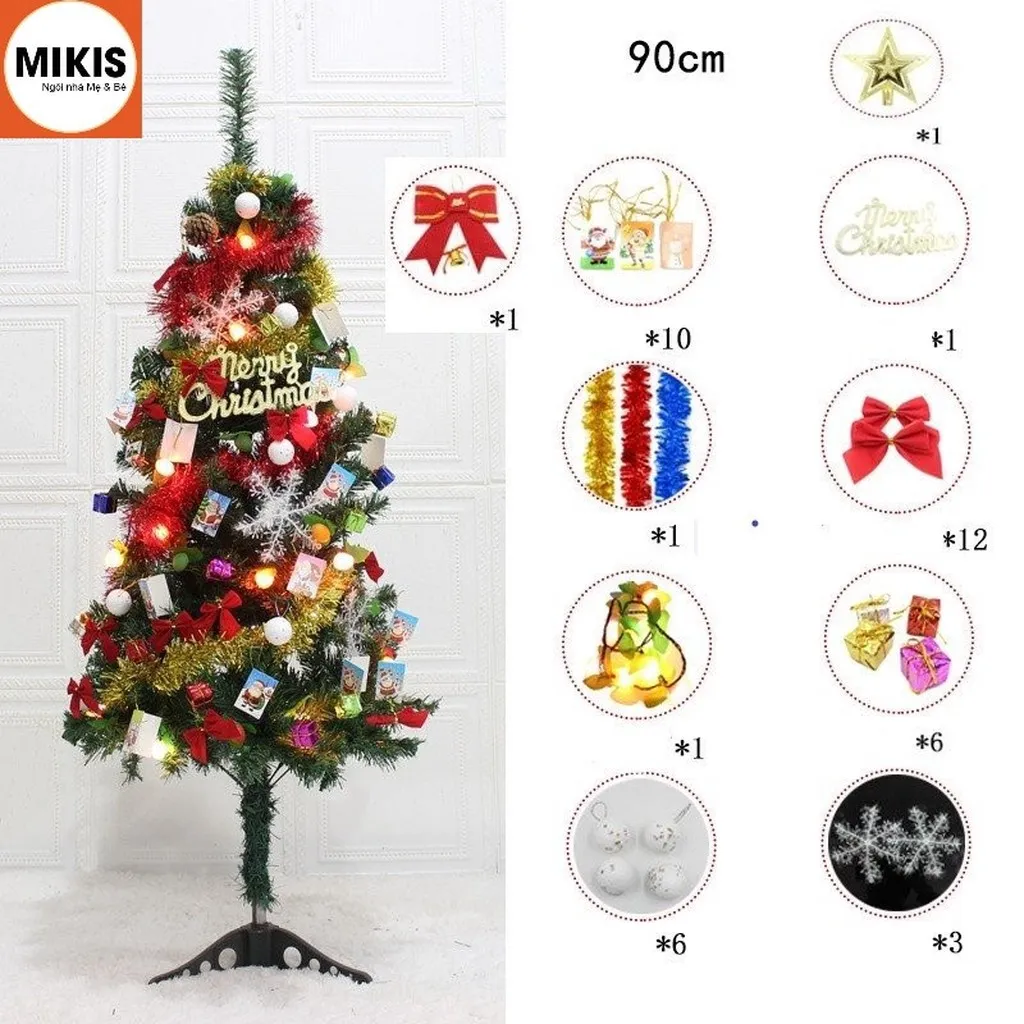 Cây Thông Noel Đầy Đủ Phụ Kiện Cao 90 Và 150cm - Sương Mai