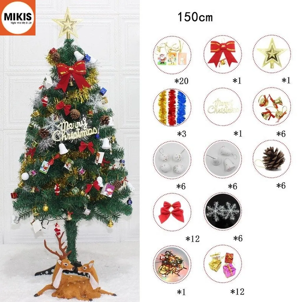 Alternative view of Cây Thông Noel Đầy Đủ Phụ Kiện Cao 90 Và 150cm - Sương Mai