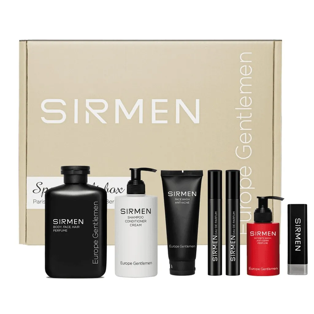 Giftbox Combo 6 Paris Eiffel Nước Hoa Nam - Sữa Tắm - Dầu Gội - Dung Dịch Vệ Sinh - Sữa Rửa Mặt - Son Dưỡng Sirmen