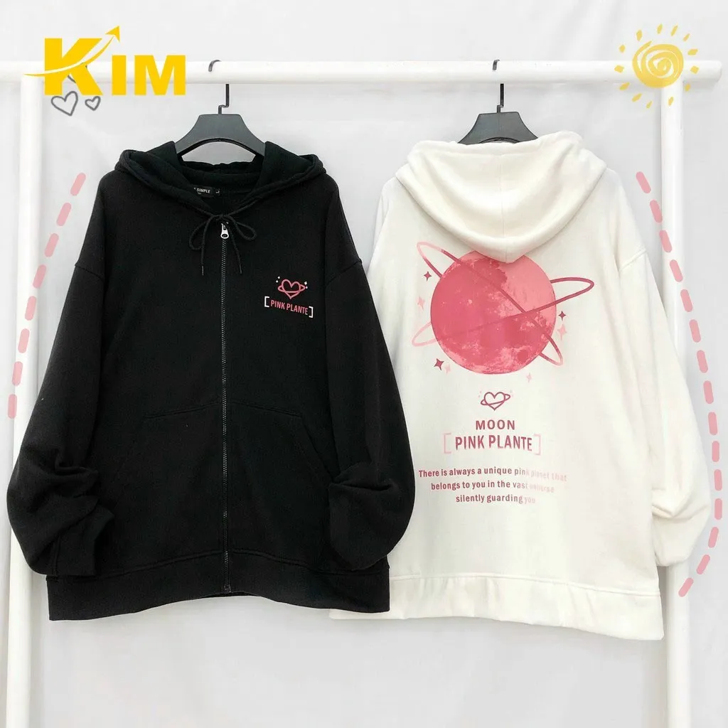 Áo Khoác Nỉ Ngoại Unisex Moon Pink - Kim