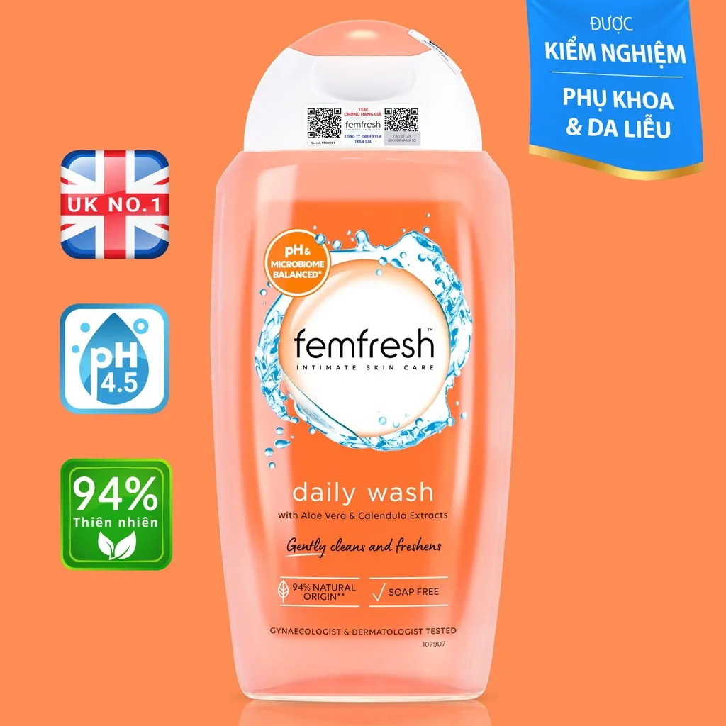 Dung Dịch Vệ Sinh Phụ Nữ Cao Cấp Hàng Ngày Daily Wash 250ml - Femfresh