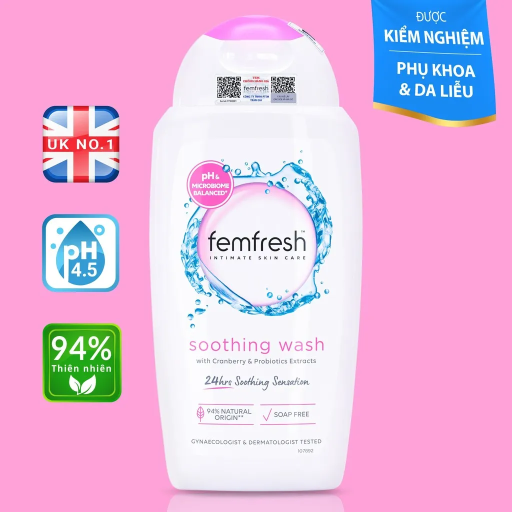 Dung Dịch Vệ Sinh Phụ Nữ Soothing Wash 250ml - Femfresh