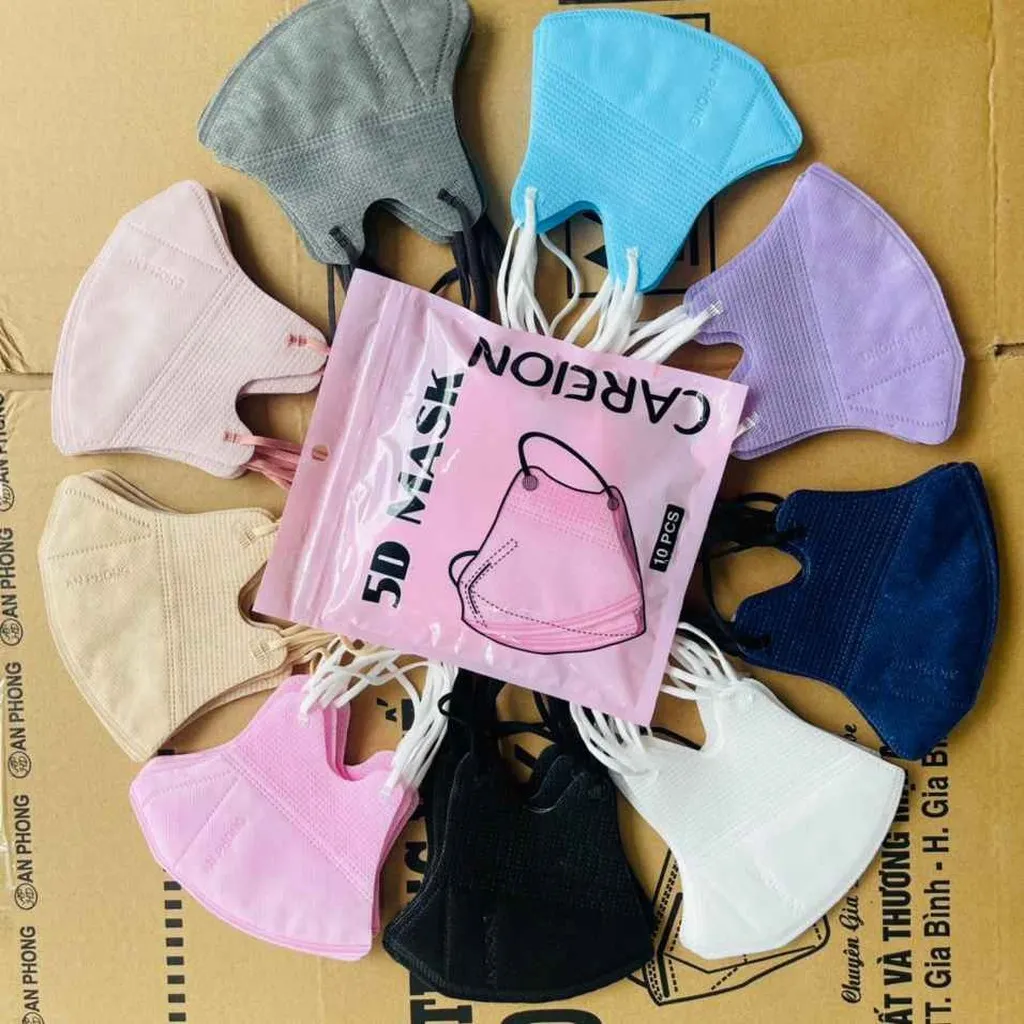 Combo 200 Khẩu Trang 5d Mix Nhiều Màu Thời Trang Kháng Khuẩn 99% - Chipxinhxk