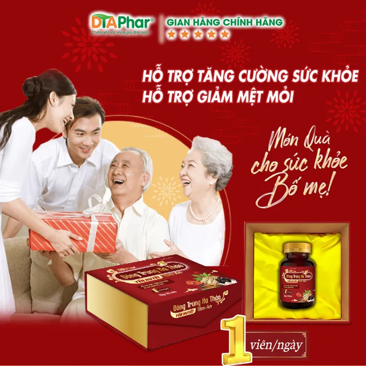 Alternative view of Viên Uống Đông Trùng Hạ Thảo Yến Huyết Hỗ Trợ Bồi Bổ Cơ Thể Giảm Mệt Mỏi Hộp 30 Viên Kèm Túi