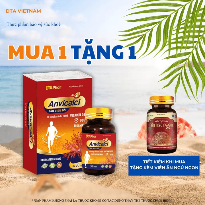Viên Uống Anvicalci Tảo Biển Đỏ Hỗ Trợ Bổ Sung Canxi Cho Cơ Thể Dùng Được Cho Mẹ Bầu Hộp 30 Viên