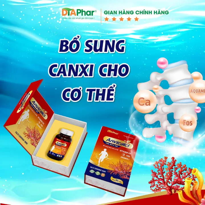 Alternative view of Viên Uống Anvicalci Tảo Biển Đỏ Hỗ Trợ Bổ Sung Canxi Cho Cơ Thể Dùng Được Cho Mẹ Bầu Hộp 30 Viên