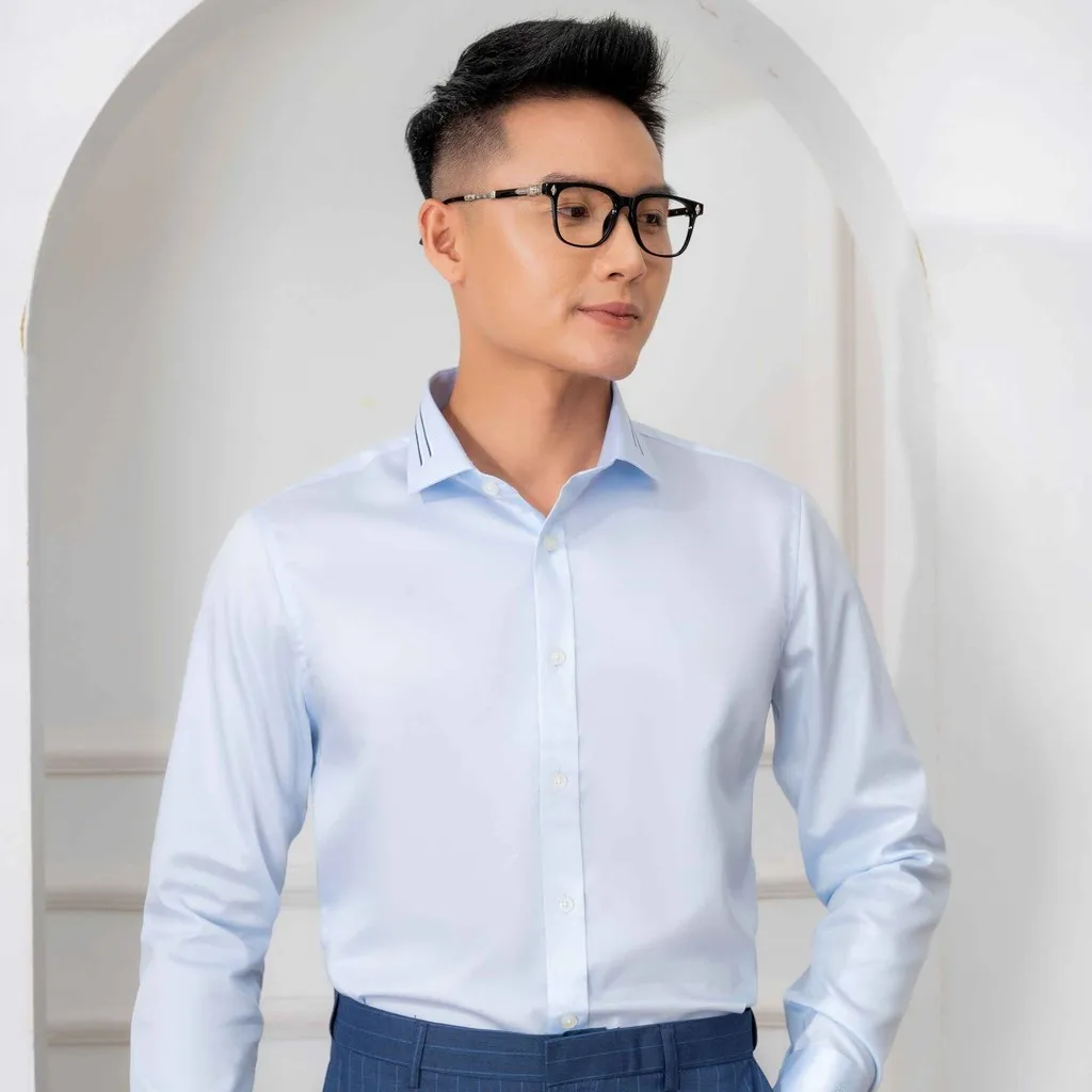 Alternative view of Áo Sơ Mi Dài Tay Cotton Chống Nhăn Xanh - Aligro