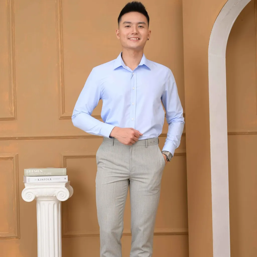 Áo Sơ Mi Slimfit Dài Tay Xanh Biển - Aligro