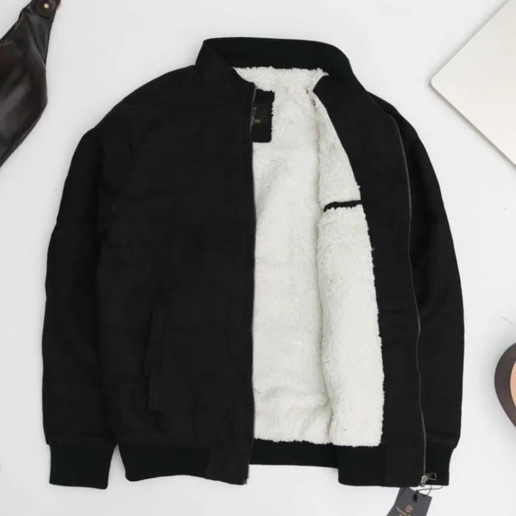 Áo Khoác Da Lộn Lót Lông Cừu Mềm Mịn - Men's Style