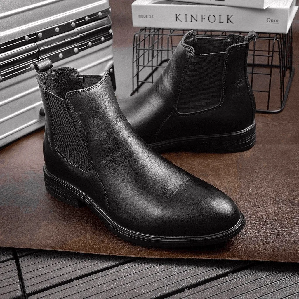 Alternative view of Giày Chealsea Boots Nam Cao Cổ Chất Da Bò Đẹp Cao Cấp Cb547 - Giày Nam Online