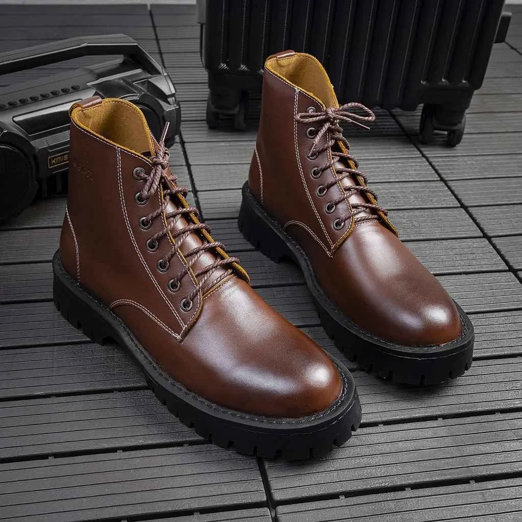 Alternative view of Giày Da Nam Combat Boots Zip Cao Cổ Chất Da Bò Đẹp Cao Cấp G610 - Giày Nam Online