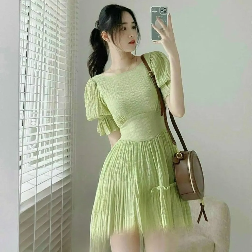 Đầm Tay Phồng Tiểu Thư, Xinh Xắn Tf1051n2 - Tosatan