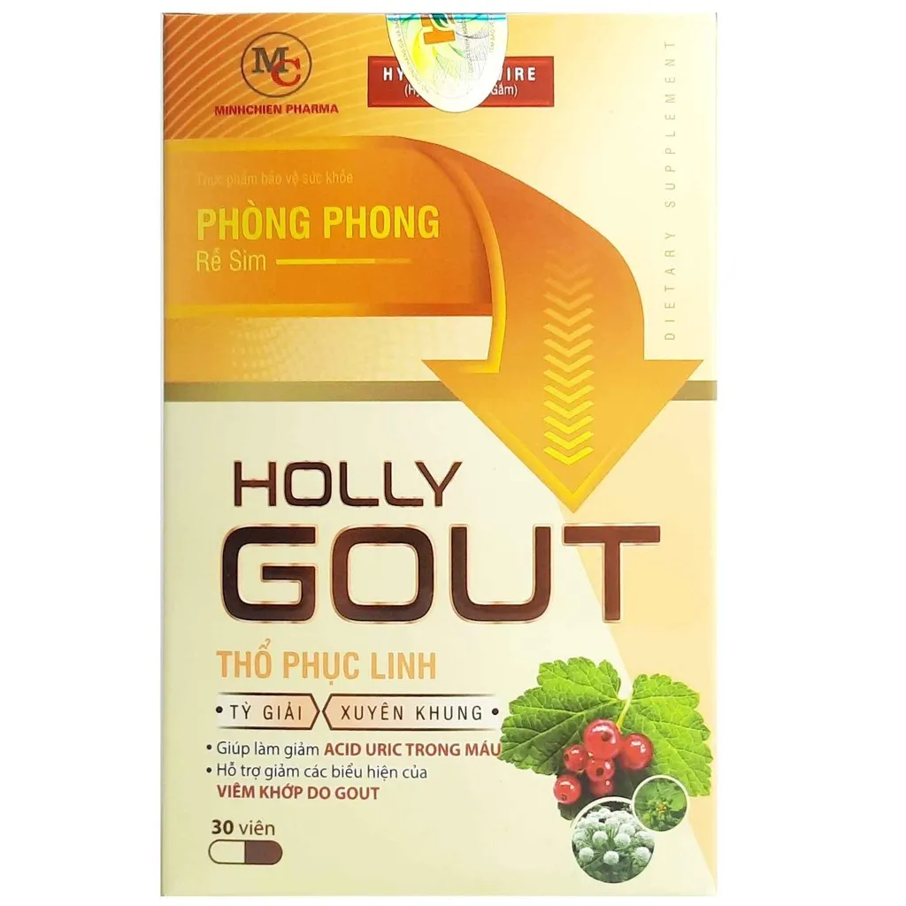 Alternative view of Viên Uống Holly Gout Giúp Giảm Sưng, Đau Nhức Khớp Ngón Chân, Bàn Chân Do Gout - Dolexphar