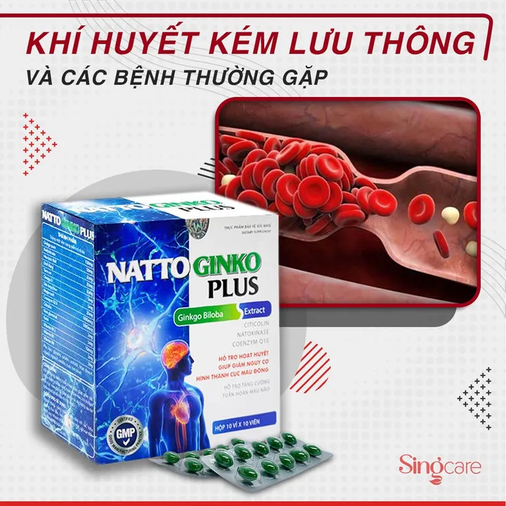 Alternative view of Viên Uống Hổ Trợ Tăng Cường Tuần Hoàn Máu Não, Giảm Nguy Cơ Hình Thành Cục Máu Đông Natto Ginko Plus 100 Viên - Singcare