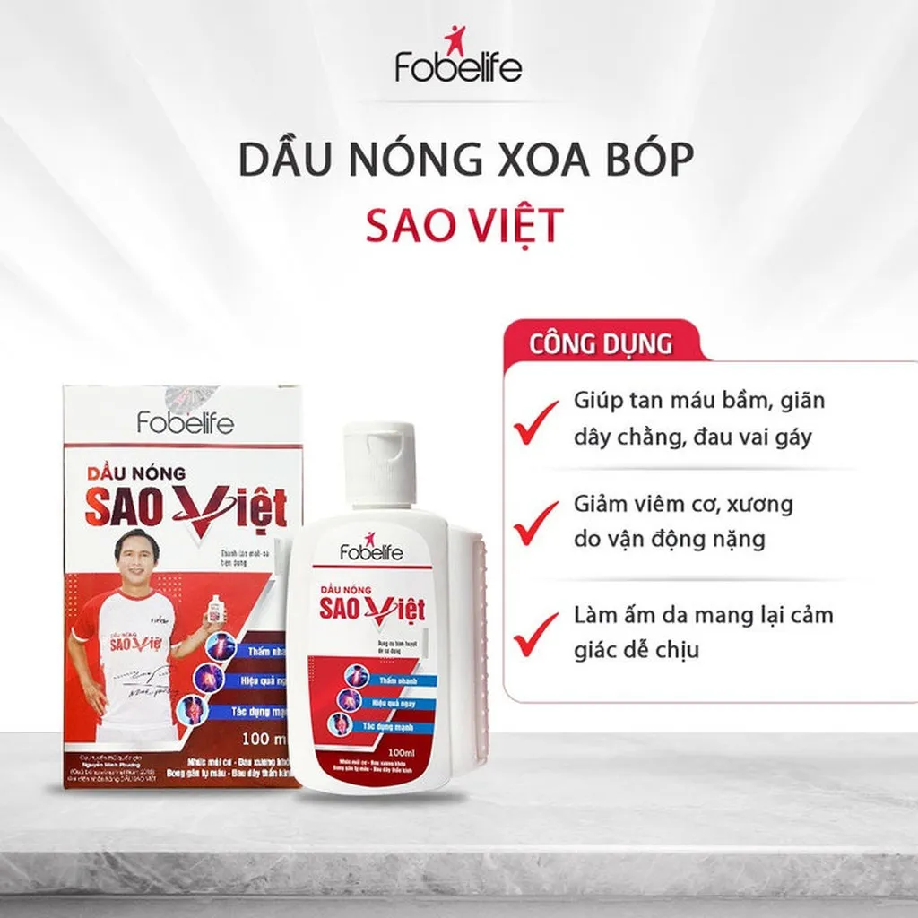 Dầu Nóng Sao Việt Hỗ Trợ Giảm Đau Tan Máu Bầm, Đau Nhức Xương Khớp - Fobelife