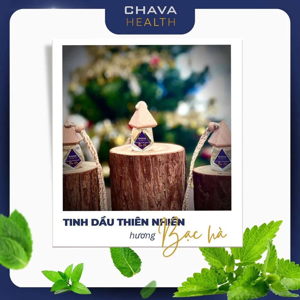 Tinh Dầu Thiên Nhiên Treo Xe Hơi Hương Bạc Hà 10ml - Chava