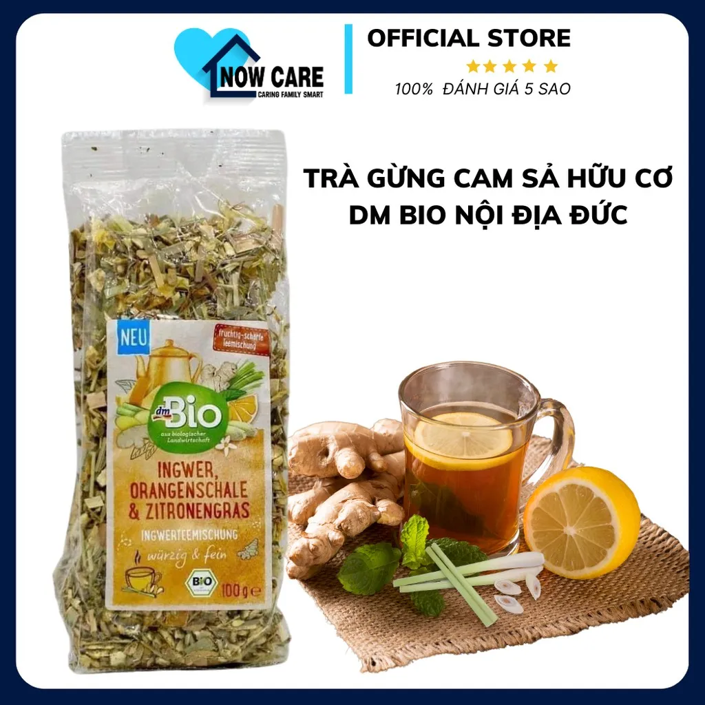 Trà Gừng Cam Sả Hữu Cơ Giảm Ho, Giải Cảm 100g - Bio