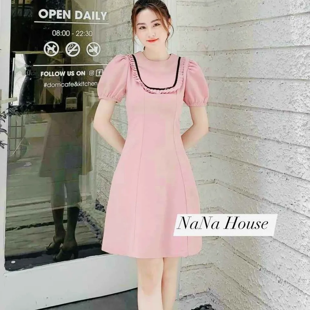 Đầm Cotton Lạnh Viền Bèo Cổ - Nana House
