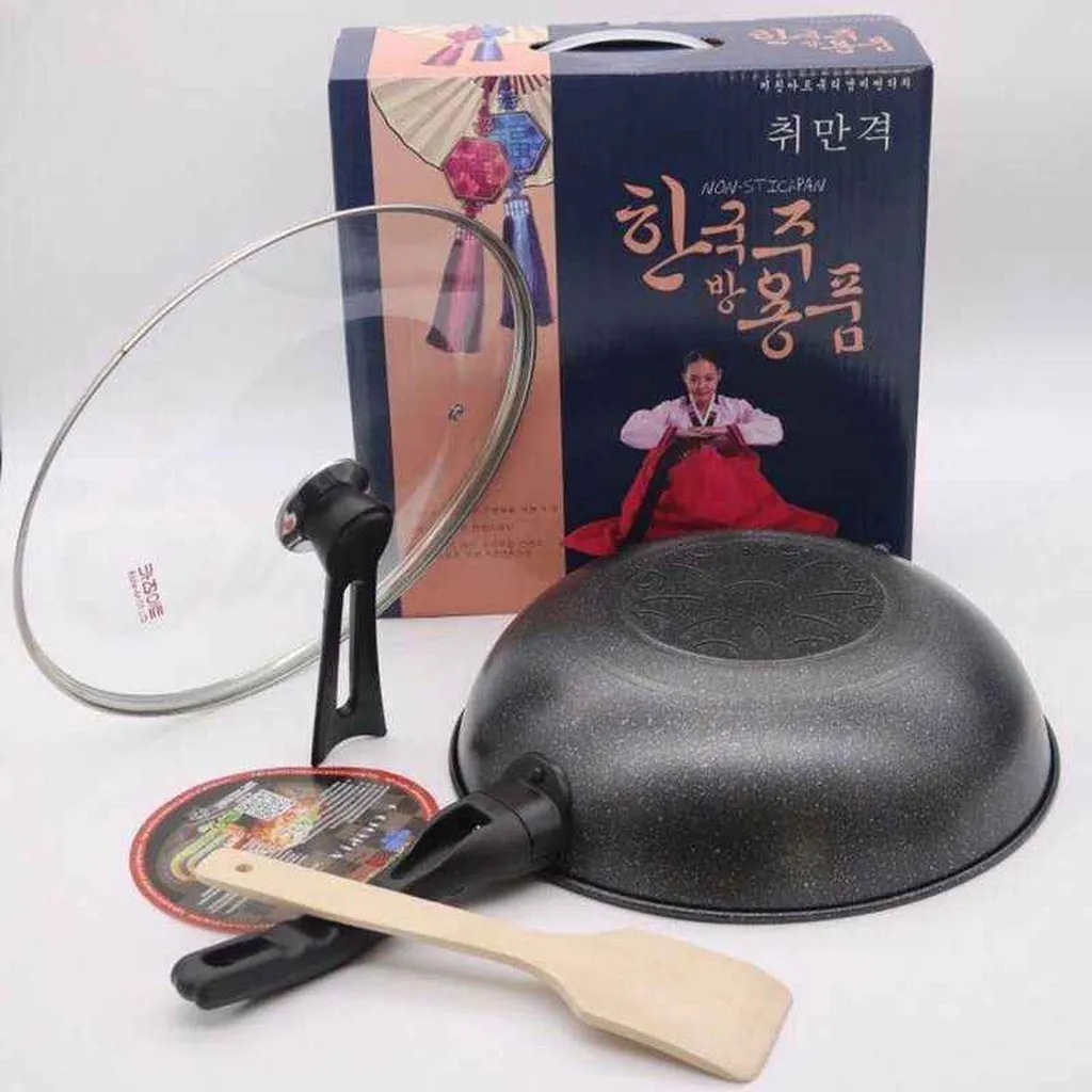 Alternative view of Chảo Đá Hàn Quốc Chống Dính Sâu Lòng 32cm, Có Nắp Đậy - Su