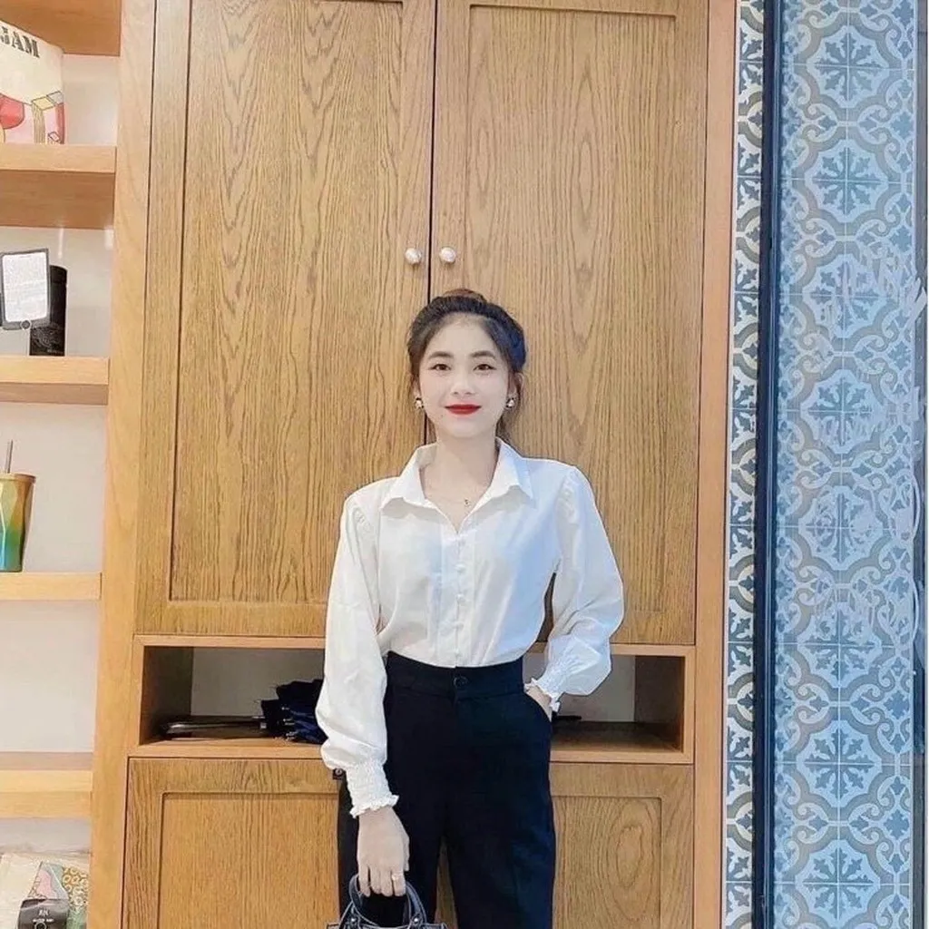 Alternative view of Áo Sơ Mi Form Rộng Tay Dài Bo Chun Thời Trang - Chipxinhxk