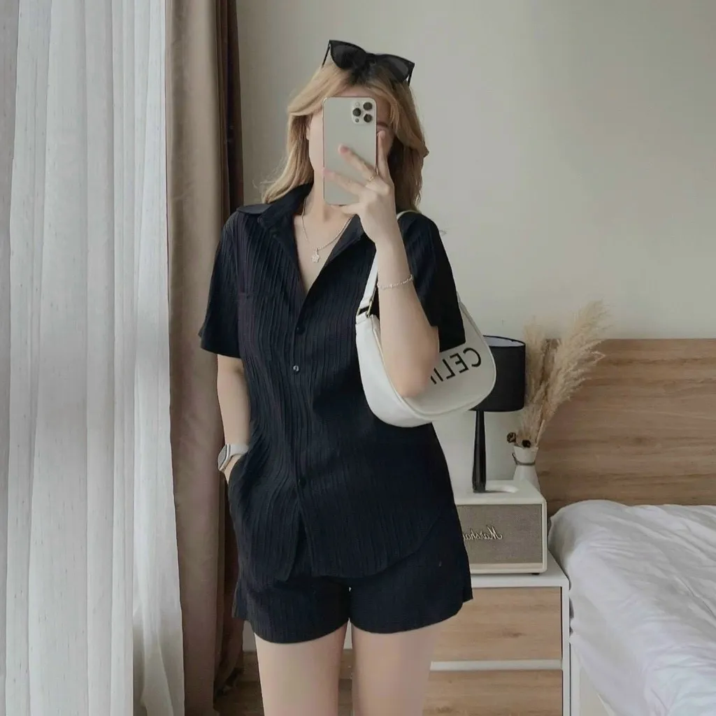 Set Bộ Đùi Có Nút Cài Sau Cột Nơ Xinh Xắn Tfdb1050100 - Tosatan