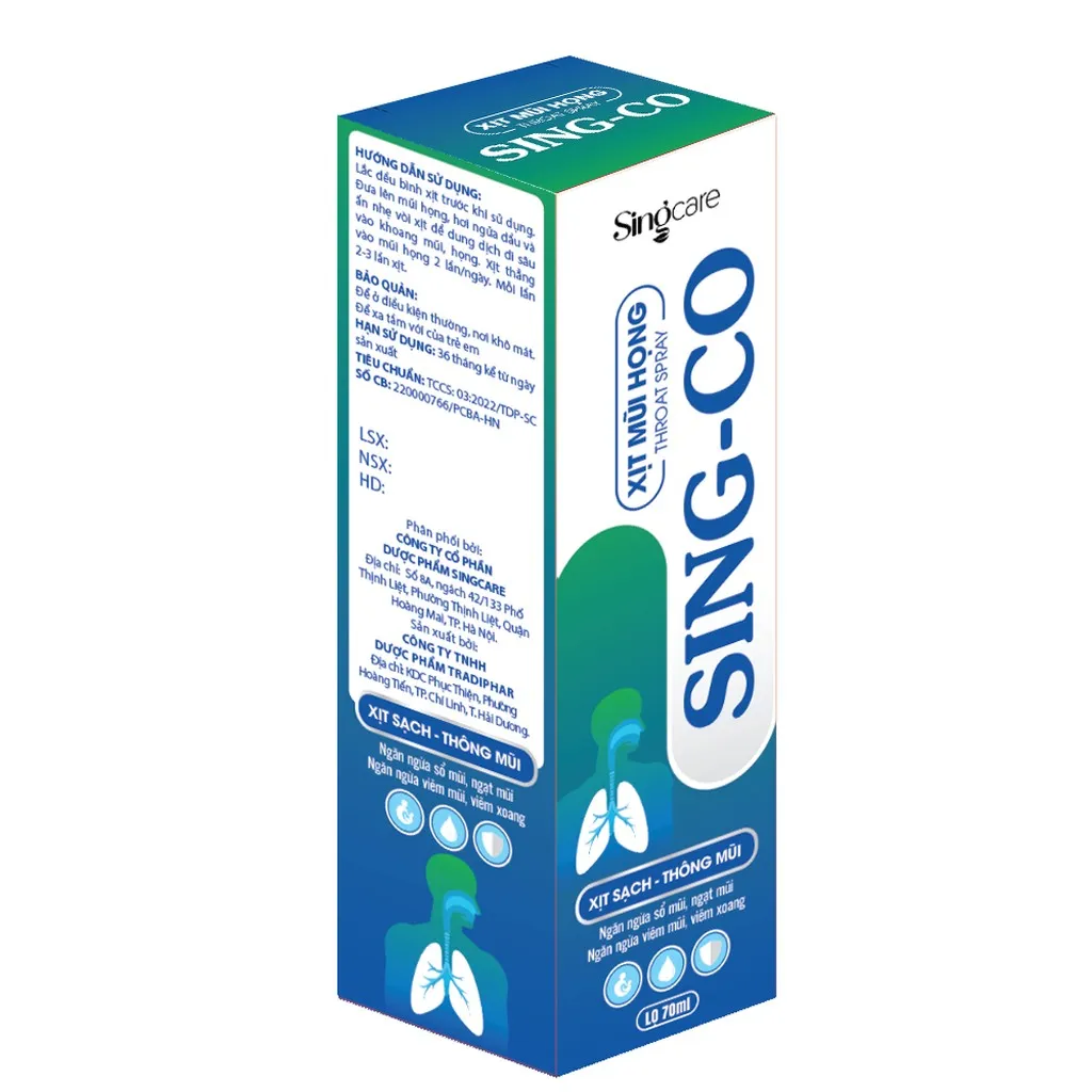 Alternative view of Xịt Mũi Họng Thảo Dược Sing-co 70ml - Singcare