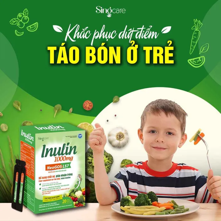 Ống Uống Giảm Táo Bón Inulin 1000mg Hộp 20 Ống - Singcare