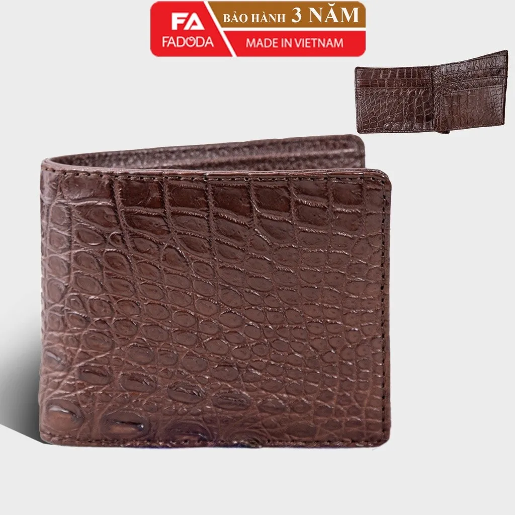 Ví Nam Da Cá Sấu Hai Mặt Sp-fcw04b Vùng Da Bụng - Fadoda