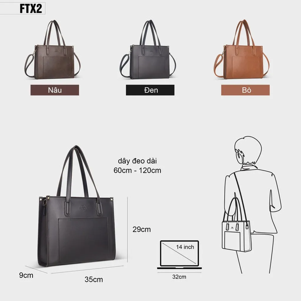 Alternative view of Túi Xách Nữ Công Sở Đựng Laptop Ftx2 - Fadoda