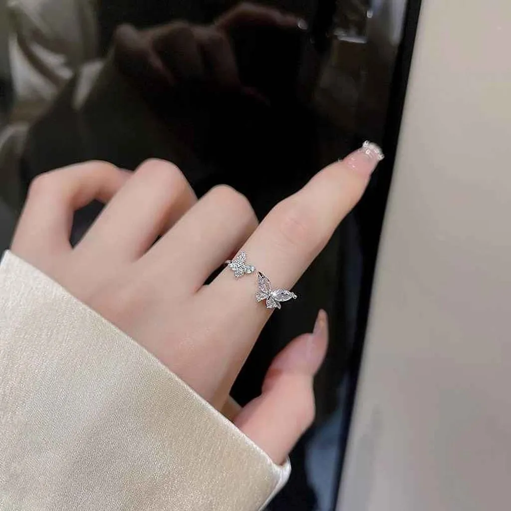 Nhẫn Bướm Đôi Đính Đá Siêu Sang Đẹp Fullbox Sang N234 - Lady's Passion