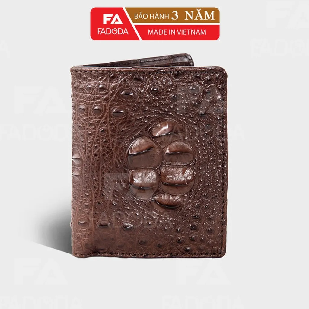 Ví Nam Da Cá Sấu Thật Sp-fcw01g Làm Từ Vân Lưng Gù Của Cá Sấu - Fadoda
