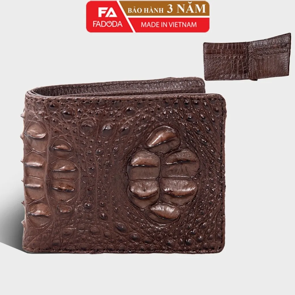 Alternative view of Ví Da Cá Sấu Hai Mặt Sp-fcw04g Vùng Da Lưng Gù - Fadoda