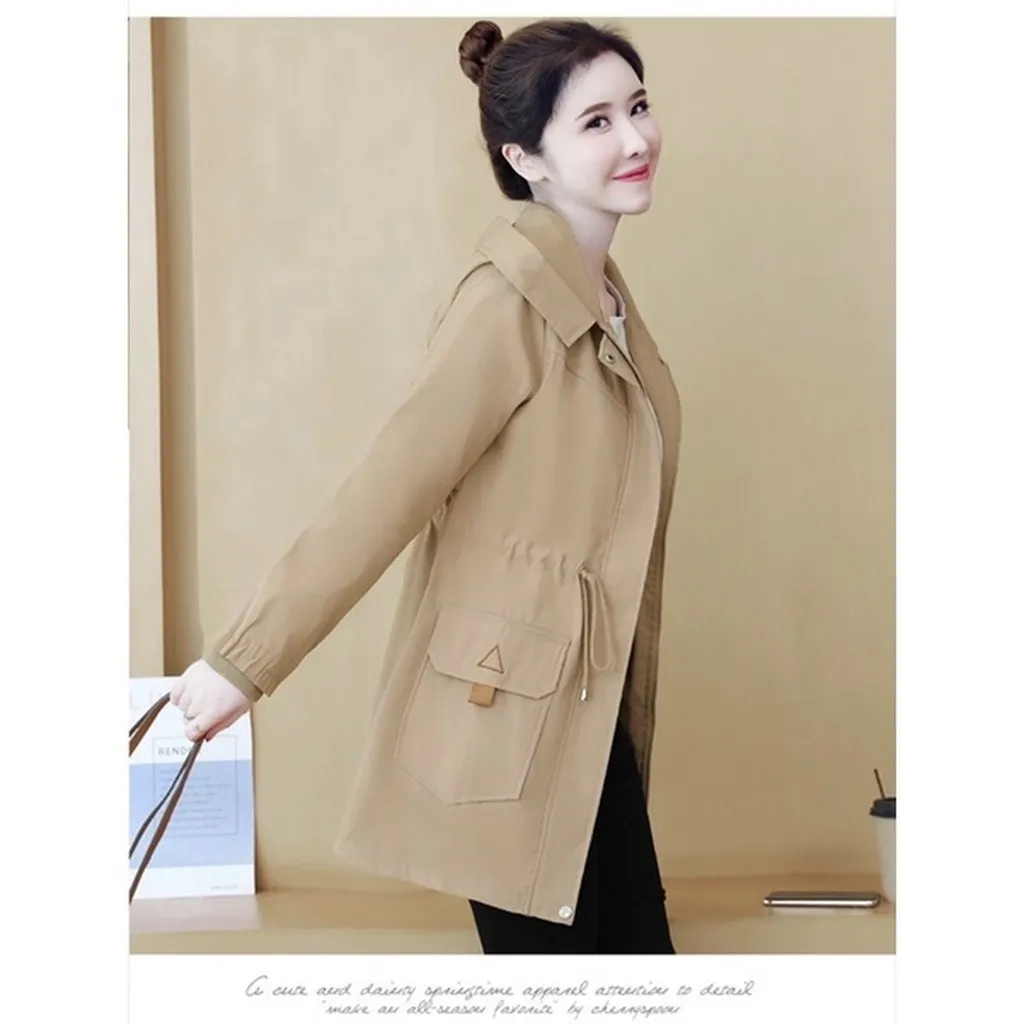 Alternative view of Áo Khoác Kaki Nữ Dáng Dài Form Rộng Phong Cánh Hàn Quốc Chống Nắng Chống Gió Hot Trend - Htm Fashion