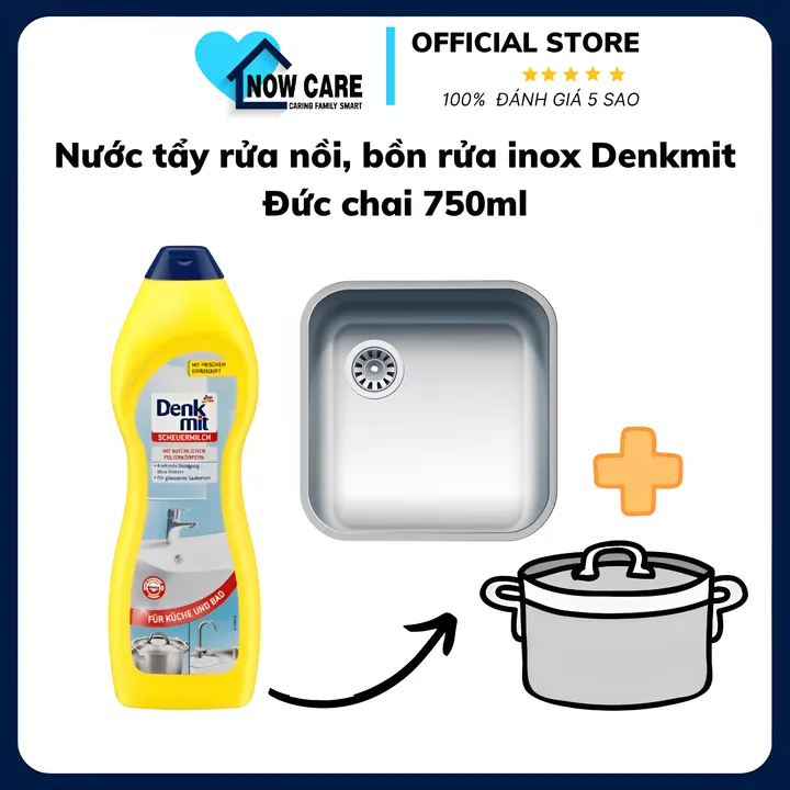 Nước Tẩy Rửa Nồi, Bồn Rửa Inox Đức 750ml - Denkmit