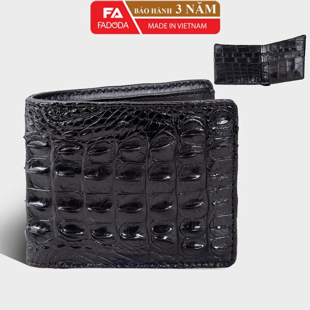 Ví Nam Da Cá Sấu Hai Mặt Sp-fcw04l Vùng Da Lưng Cá Sấu - Fadoda