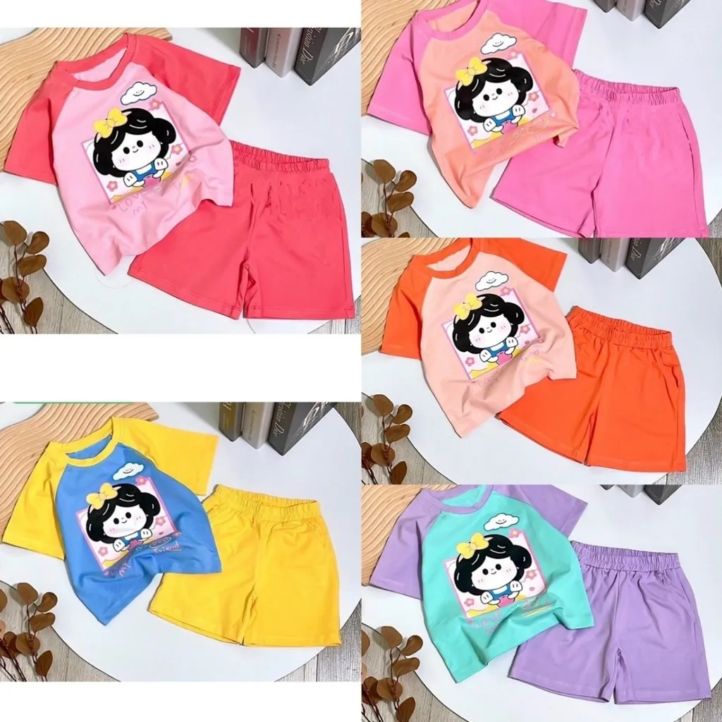 Bộ Đồ Bé Gái Dễ Thương In Hinh Bé Bạch Tuyết Phối Raglan - Be Yourself