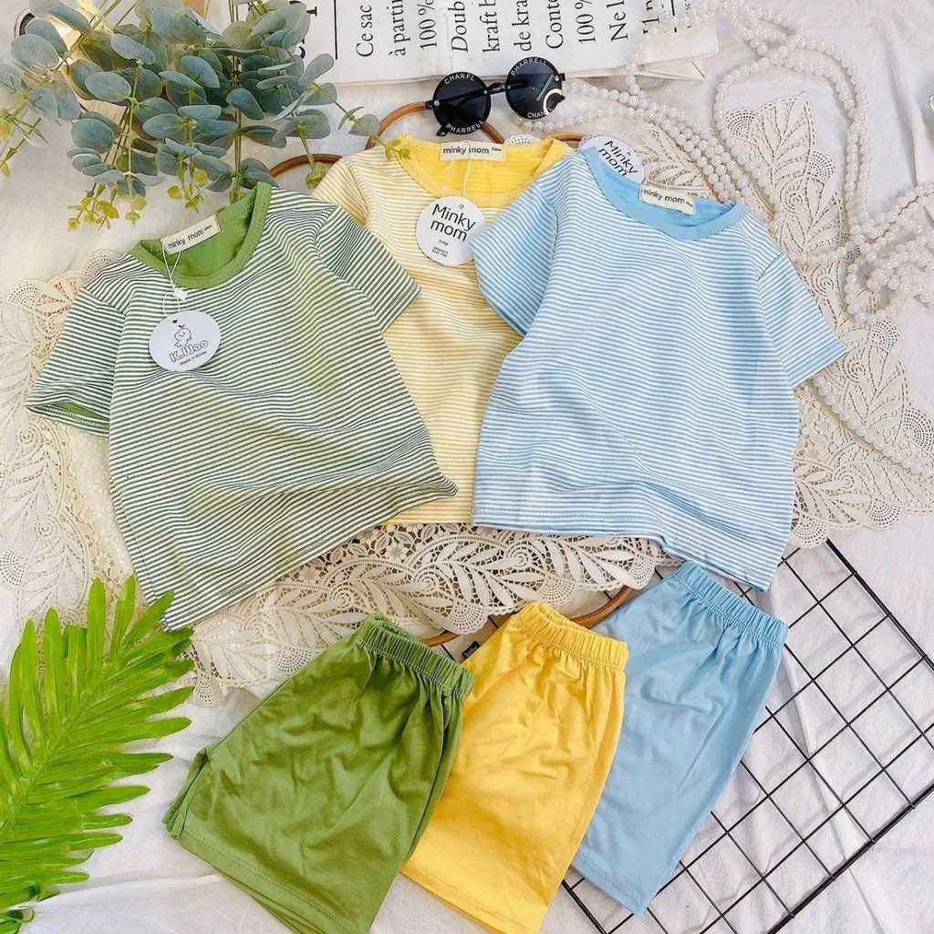 Alternative view of Bộ Cộc Thun Lạnh Minky Mom Sọc Cho Bé - Be Yourself